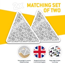 2 x Triangle Stickers 10cm - BW - Geometric Flowers Mandal Pattern Laptop Tablet Luggage Scrapbook #36325