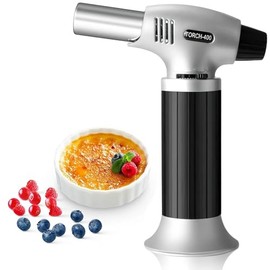 Sopletes de Cocinar Profesional Antorcha de Cocina Encendedor soplete de butano Recargable para interior y al aire libre Cámping Hornear BBQ bricolaje, crema, brulée, repostería, postres, soldadura (Gas butano no Incluido)