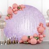 Leyiyi 6x6ft Purple Glittering Round Backdrop Deluxe Shiny Tassels Sequin