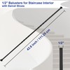Sidasu 10-Pack 44" x 1/2" Wrought Iron Balusters for Stairs,