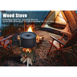 CYSFETENA Portable Stainless Steel Wood Stove, Foldable Mini Camping Oven for Outdoor Hiking Travel Picnic Wood Stove Outdoor for Camping & Backpacking