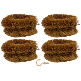 Pack of 4 Japanese Tawashi Scrubbing Brushes for Cleaning Fruits, Vegetables & Household Cleaning Including 1 Hook for Hanging