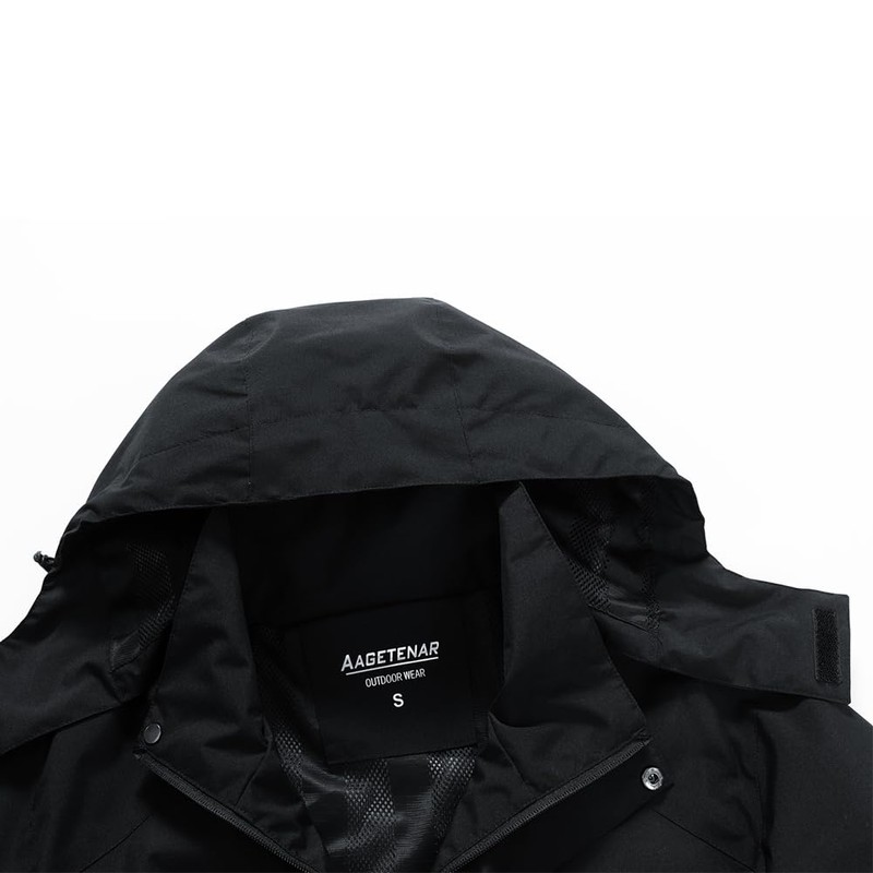 Aagetenar Men's Waterproof Rain Jacket Lightweight Mountain Sports Outdoor Trench