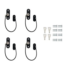 Hsthe Sea 4 Pieces Child Window Limit Locks UPVC Baby Safety Window Locks with Screw Key for Baby, Child Safety, Window Locks, Door Locks for Home, Public School and Commercial(Black)