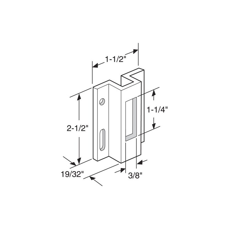 Prime-Line E 2124 Extruded Aluminum Sliding Door Keeper for Hook