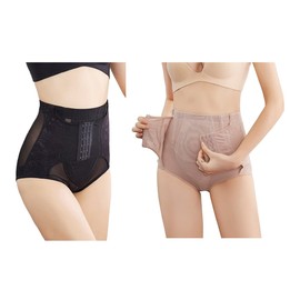 [House Yayoi] 腹パンティー下着 骨盤メイク 骨盤クロス 引き締め ウエスト 腰痛 お腹押え ヒップアップ ショート丈 レディース ぽっこりガードル コルセット 骨盤 サポート 産後 2枚セット XL