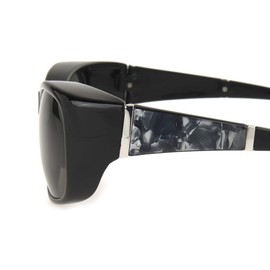 Dioptics Women's Haven Morgan Pearl Fits Over Sunglasses Polarized Rectangular, Black, 60 mm