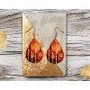 Twisted R Design Red and Gold Dreams Wood Dangle Teardrop