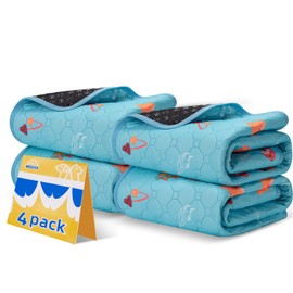 Sunheir Washable Pee Pads for Dogs, 4-Pack Reusable Puppy Pads, Waterproof Non-Slip Wee Wee pad, Absorbent and Leakproof Training Mats for Potty, Crate, Playpen, Bed, Sofa, 18"x 24"