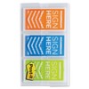 Post-it Message Flags, Sign Here", Orange, Blue, Lime, 1-Inch Wide,