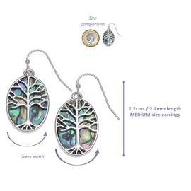 BellaMira Abalone Paua Shell Tree of Life Earrings