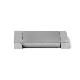 3 Pack - Brushed Nickel Recessed Sliding Door Handle Covered Flush Pull, Rectangle Silver Tone Push Handle, 2-Inch Length