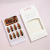 24Pcs Chrome Press on Nails Medium Almond Fake Nails Black