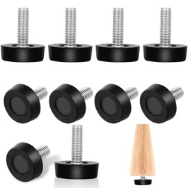 MAEXUS Leveling Feet Furniture Fixing Legs (Set of 10) Furniture Adjuster Adjustable Furniture Foot Pads Height Adjustable Legs Furniture Leveling Pads Non-Slip and Noise Reducing M8 x 24mm