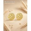 MUSECLOUD 14K Gold Plated Nugget Earrings for Men, M, Round,