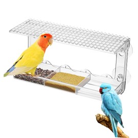 Hohopeti Bird Feeder Suction Cup Sturdy Outdoor Window Bird Feeder Clear Design Hold Easy to Clean Capacity for Balcony Garden Use