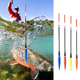 Fishing Bobbers Floats | 4X Slip Wooden Fishing Float Sets - Weighted Bobbers, Reusable Bright Fishing Buoyancy, Slim Trout Float for Night Fishing Sea Fishing