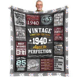 Sunhygge 85th Birthday Gifts for Men Blanket 60"x 50", Gifts for 85 Year Old Man, 85 Birthday Decorations for Men, Gift for 85 Year Old Man/Dad/Grandpa