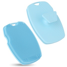 canroom Silicone Body Scrubber - Zinc Infused - Exfoliating Body Scrubber for Smooth Skin,Durable & Sustainable,Suitable for All Skin Types - Azure
