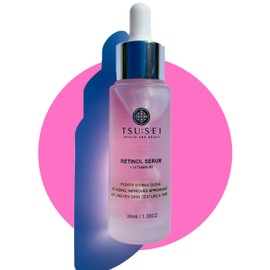 Retinol Serum with Vitamin B3 for face by TSU:SEI - Organic, Anti-Aging, Facial Serum for Fine Lines, Wrinkles, and Uneven Skin Tone. Cruelty Free Skincare. 30ml.