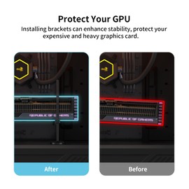 GPU Support Bracket, Adjustable Aluminum Alloy Graphics Card GPU Support Bracket GPU Stand Holder GPU Support with Hidden Magnet and Anti-Slip Pad