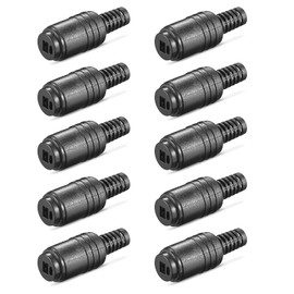 10 x DIN Speaker Sockets with Screw Connection Straight Screwable Kink Protection 2.2 mm Boxes Audio Adapter Cable Connection Speaker Socket Coupling Black Pack of 10