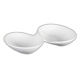 Holst Porzellan MP 128 Duo Bowl 27 cm Two in One White 26.5 x 16.3 x 4 cm