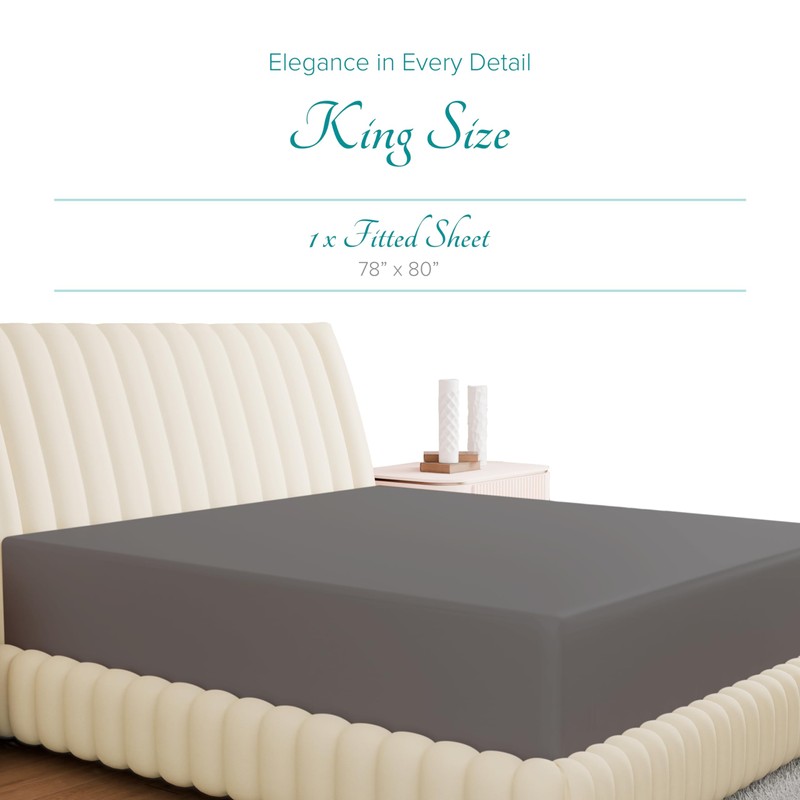 Carressa Linen 100% Egyptian Cotton King Fitted Sheet Only -