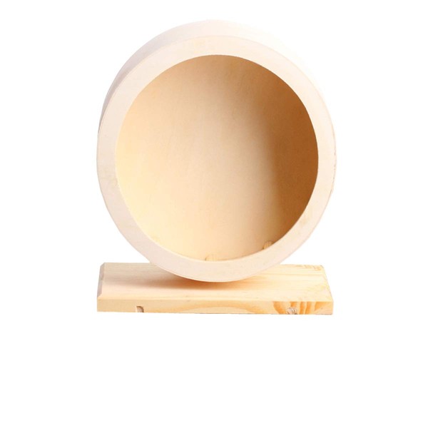 Small Pets Exercise Wheel Hamster Wooden Mute Running Spinner Wheel