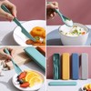 3in1 Portable Travel Cutlery Set with Case - Reusable Utensil