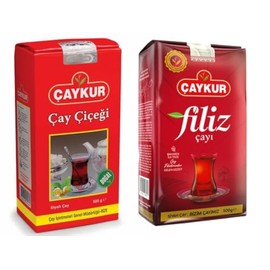 ÇAYKUR Black Tea Duo, Filiz & Caycicegi, Youngest Tea buds & Smooth Loose Leaf Blend, Perfect for Daily Enjoyment for Breakfast 500g / 17.6 Oz each
