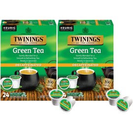 Twinings Decaffeinated Green Tea K-Cup Pods for Keurig, 24 Count (Pack of 2), Smooth Flavour, Enticing Aroma, Enjoy Hot or Iced