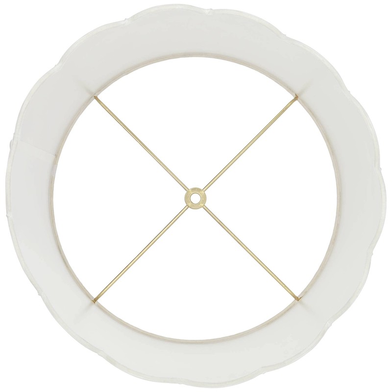 Hardback Scallop Bottom Empire Lamp Shade White Large 13" Top