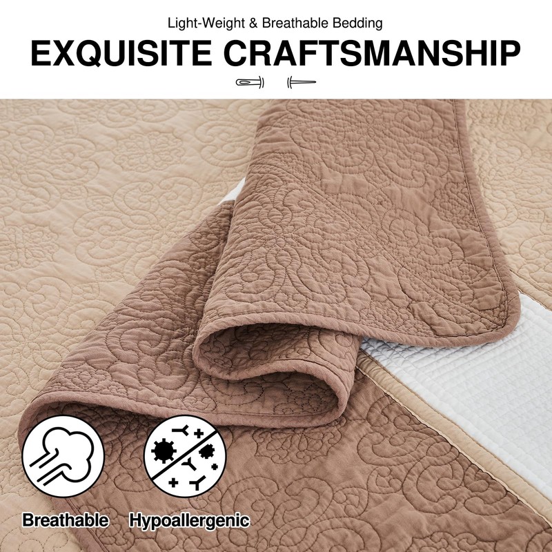 DDUOXIN Lightweight King Bedspread 120"x120" - 100% Cotton Reversible Oversized