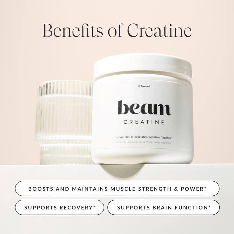 Beam Creatine Monohydrate, Micronized & Unflavored – Strength, Endurance &