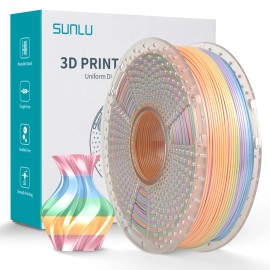 SUNLU 1.75mm PLA+ SILK Colorful Filament 1KG Spool Rainbow #04 8Meter/Color