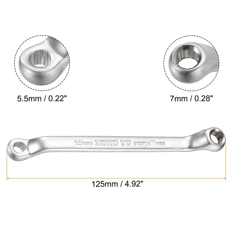 sourcing map Offset Extra Long Box End Wrench 5.5 x