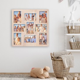MONT PLEASANT Collage Picture Frames 4x6, 4x6 Brown Picture Frames Collage for Wall Decor 9-Openings, Multi Family Photo for Gallery Decor, Hanging Display Or Tabletop Stand for Living Room