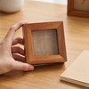 HOUOOFVA 3x3 Tiny Shadow Box Frame, Acacia Wood Keepsake Display