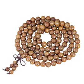 108 Prayer Beads Mala Necklace, Buddhist Bracelet Tibetan 8 mm Beads Buddhist Prayer Mala Chain Buddha Meditation Bracelets Bead Bracelet Necklace for Men and Women Yoga, Wood