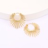 BaubleStar Sunburst Hinged Hoop Earrings Gold Trendy Statement Chunky Thin