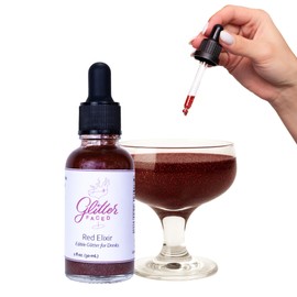 Glitter Faced Red Edible Glitter For Drinks With 0-Calories, No Taste or Texture | 30ml Food-Grade, 30 Drinks, Luster Dust | Ideal for Beverages, Galentine’s, Parties & Events | Made in USA