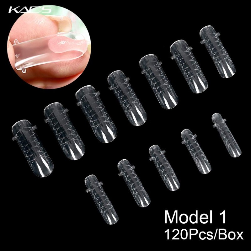 KADS 120PCS Clear Full Cover Dual Nail System Form UV