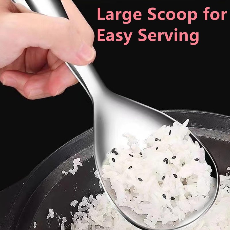 Rice Spoon Thickened Stainless Steel Non-Stick Rice Paddle Rice Scooper,