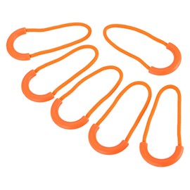 PATIKIL Zipper Pulls Replacement, 15 Pack Extension Cord Handle Plastic U-Shape Tab Tag Extender for Luggage Backpacks Jackets, Fluorescent Orange