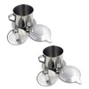 ZhangyiHot 2Pcs Silver Vietnamese Coffee Filter Stainless Steel Pot Drip