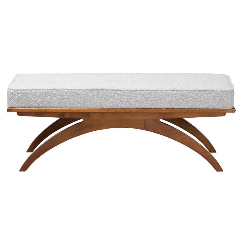 Baxton Studio Orella Bench & Banquette, One Size, Light Grey/Walnut