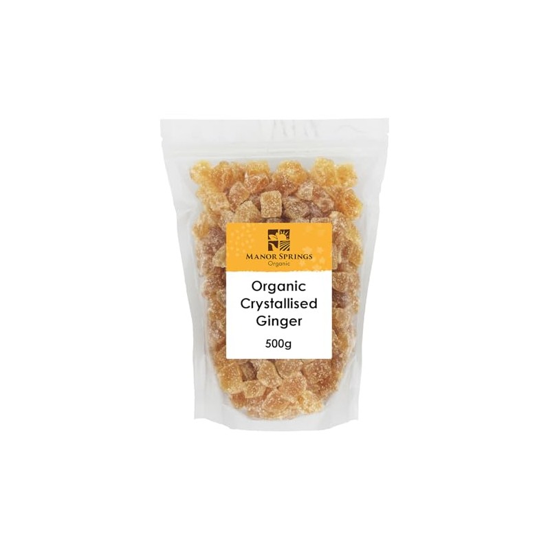 Organic Crystallised Ginger 500g by Manor Springs Organic
