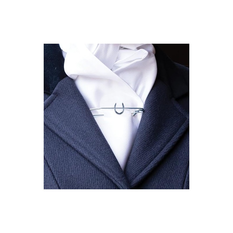 Equetech Traditional Horseshoe Stock Pin - Equestrian - Silver