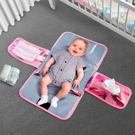 Pink Camo Portable Diaper Changing Pad - Compact Baby Changing Mat for Daily & Travel Parents (Pink Camo)